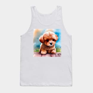 Cute Maltipoo Puppy Art 2 Tank Top